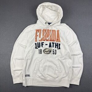 Vintage Campus Crew Florida Gators Hoodie Mens Large White Distressed Y2K UF